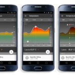 Bildschirmfotos der Smartphone App mit Temperaturanzeige des degree Thermometers