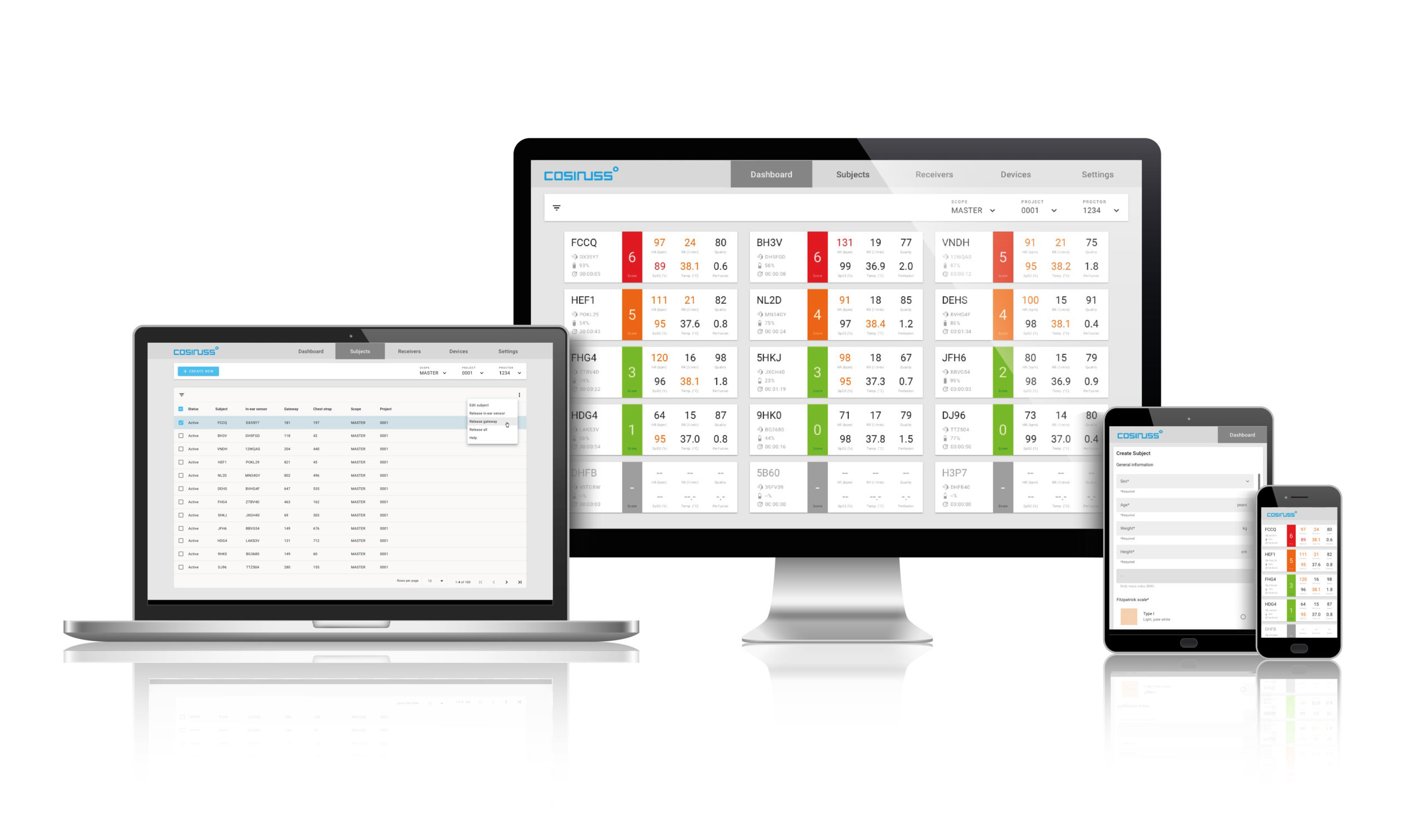 Cross-platform and browser based data access using the cosinuss° WebInterface.