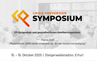 Featured Image of the CP-Symposium event. Text and logo of the symposium, grey picture of attendees of the symposium in the background.