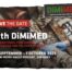 Save-the-date for the DiMiMed event with all key information. In the background, people are wearing camouflage clothing.
